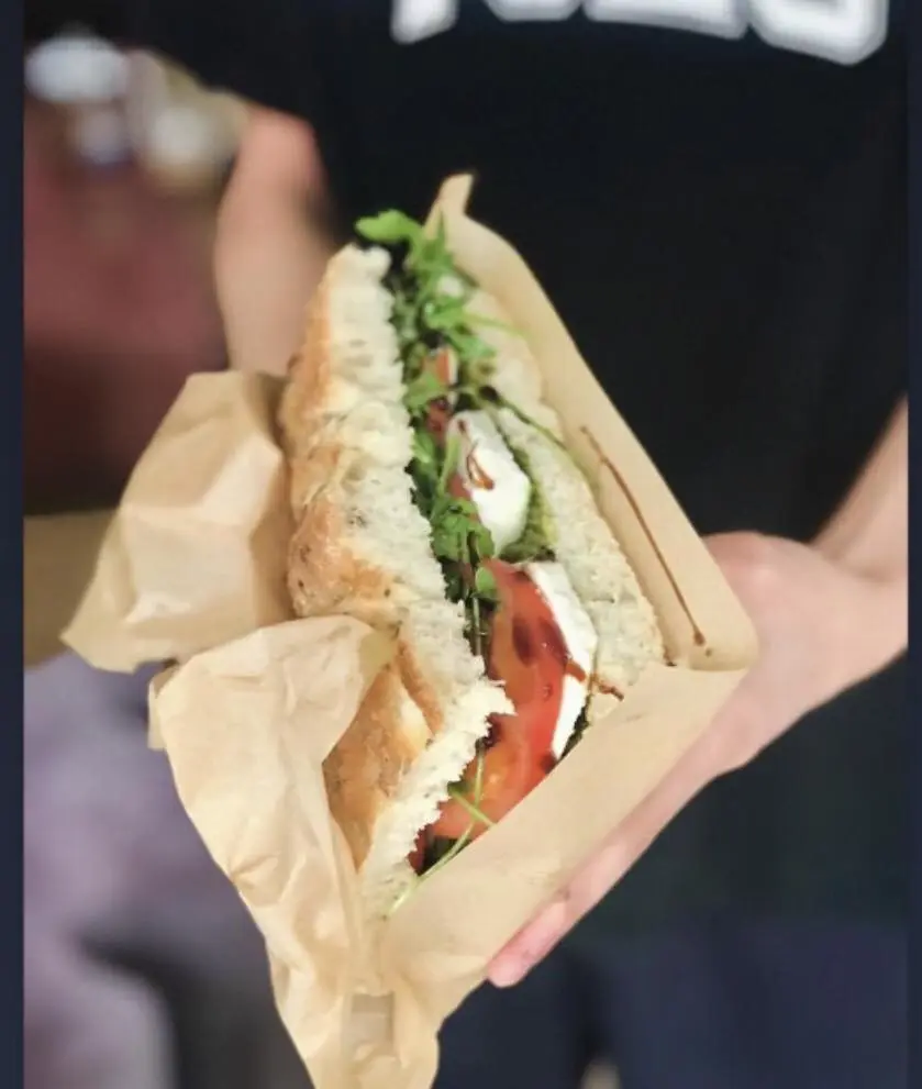 Caprese focaccia sandwich